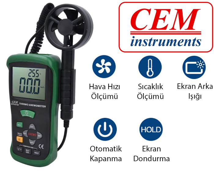 Cem DT 618 Rüzgar Hızı Ölçer