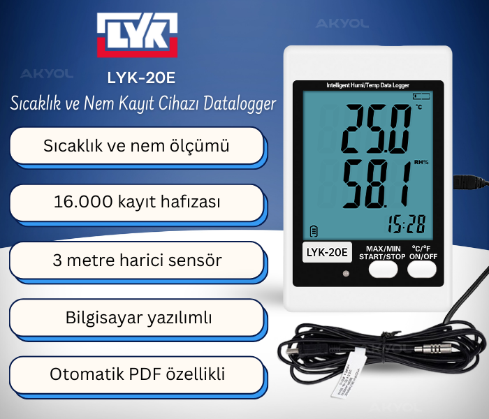 dijital nem ve sıcaklık kayıt cihazı