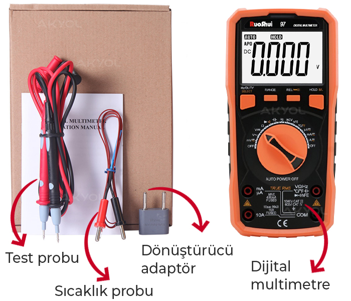 ruoshui dijital elektriksel ölçüm cihazı